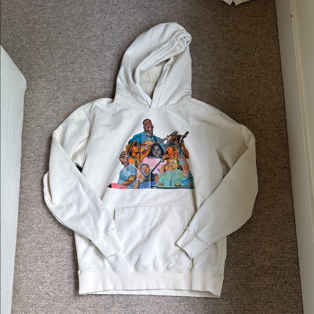 Graphic Print White Hoodie